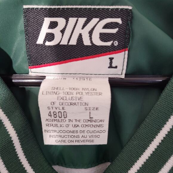 Vintage Bike Pullover Windbreaker Jacket Mens L Green George Washington Softball - Picture 6 of 9
